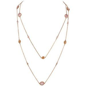 Swarovski Rose Gold Versitile Vermeil Grass Strandage Necklace Brand New in Box